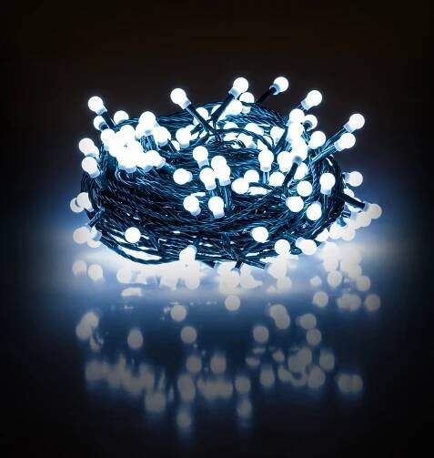 RETLUX RXL 264 Vánoční řetěz cherry 8 FCÍ 100LED, časovač: 6/18 h, počet LED 100, 8 funkcí, barva světla studená bílá, pro vnitřní i venkovní použití, krytí IP 44