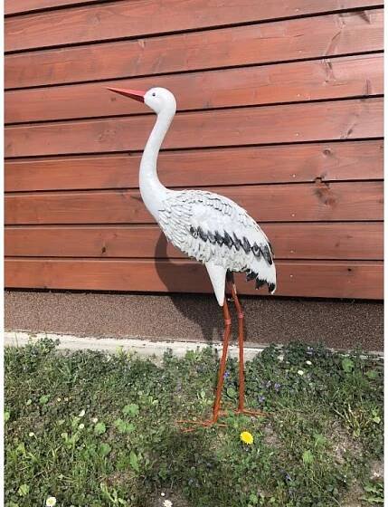 Zahradní dekorace čápa - Mdekor.cz