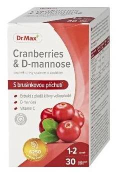 Dr. Max Cranberries & D-mannose 30 žvýkacích tablet