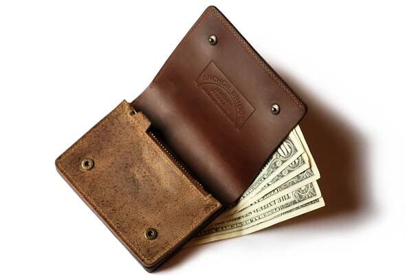 Anchor Bridge Half Leather Wallet