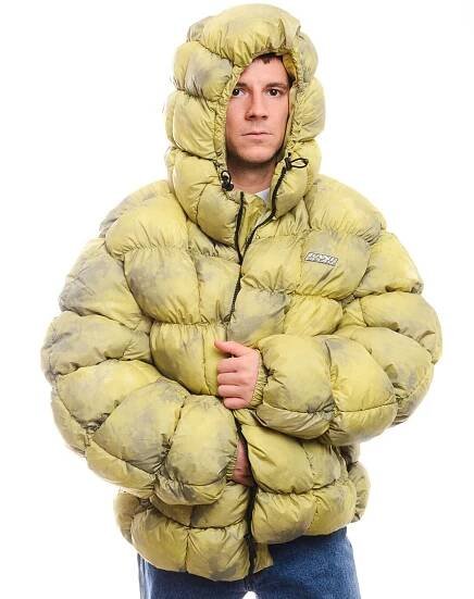 Bunda Karl Kani - Oversized Square Quilted Puffer Jacket - Lime Green