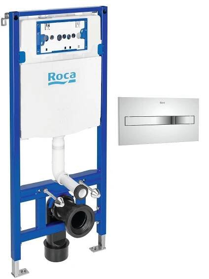 Sada podomítkový WC modul Roca Duplo One A890070020, splachovací tlačítko Roca PL A890196001