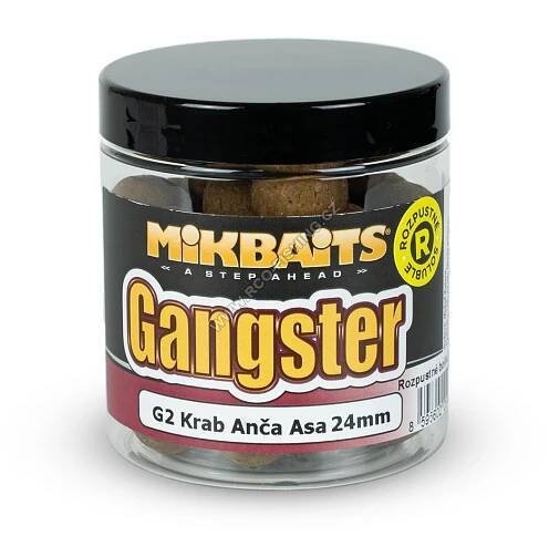 Mikbaits Rozpustné boilies Gangster G2 Krab Ančovička Asa 250ml 24mm