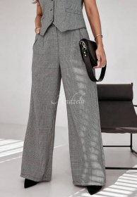 Elegantní kalhoty kárované Outstanding šedé