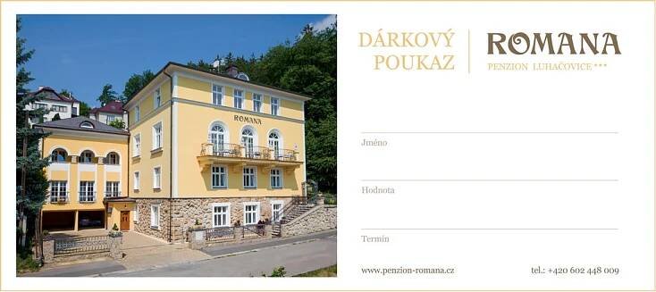 Dárkový poukaz - Penzion Romana Luhačovice
