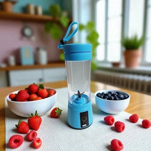 Stolní mixér JUICE CUP | Mini mixér na smoothie | Modrý | 380 ml Stav balení originální