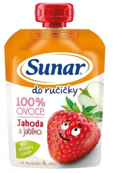 Sunar Do ručičky ovocná kapsička jahoda 4m+, 100 g