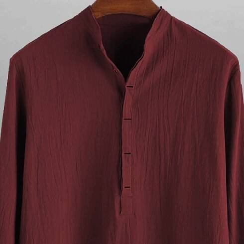 Men's Maroon T-shirt style textured shirt-RMS023