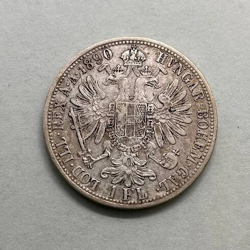 86) Stříbrná mince 1 FLORIN František Josef I. 1890 - Numismatika