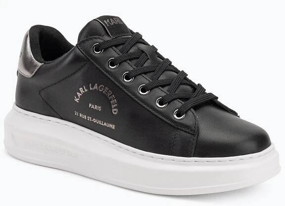Dámské tenisky Dámské boty KARL LAGERFELD Kapri Maison black leather w/silver