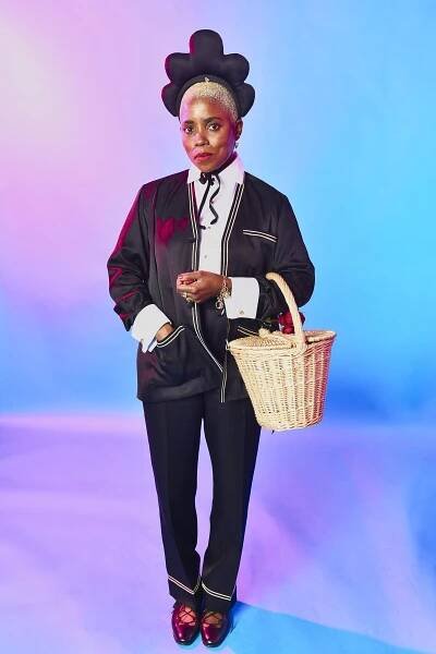 Janicza Bravo (/name/nm1891632) at The IMDb Portrait Studio at the 2022 Film Independent Spirit Awards