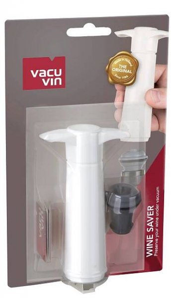 Pumpička na víno VacuVin s korkovou zátkou, bílá, odsávačka za 470.00CZK - Allegro