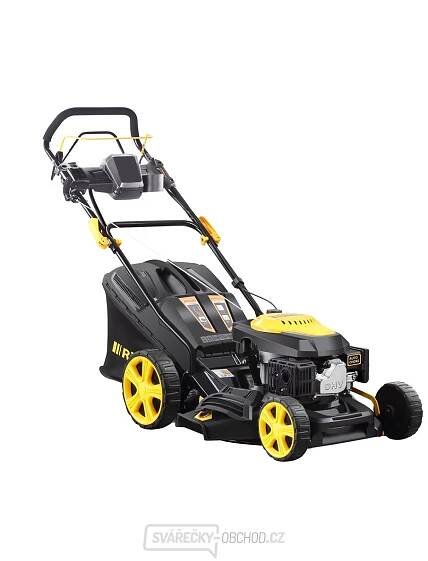 Benzínová sekačka na trávu Riwall PRO RPM 4735 E 4v1 s pojezdem a elektrostartem