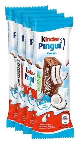 Kinder Pinguí 30g kokos v balení 4ks