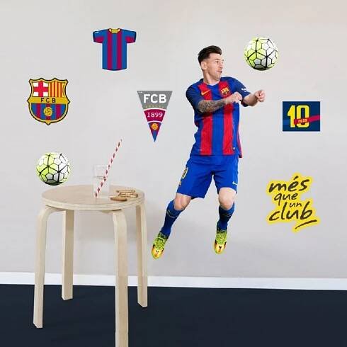 Samolepicí dekorace na stěnu fotbal FC Barcelona team BAR30 / Samolepky na zeď IMAGICOM (29,7 x 42 cm)