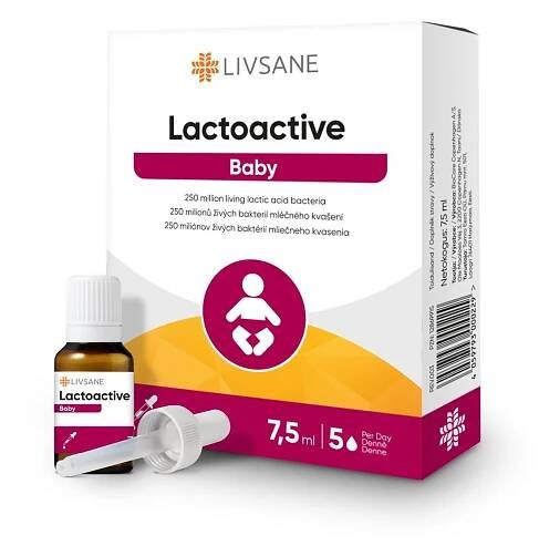 LIVSANE Lactoactive Baby PROBIOTIKA kapky 7.5ml