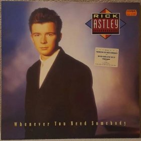 LP Rick Astley - Whenever You Need Somebody, 1987 EX - Hudba
