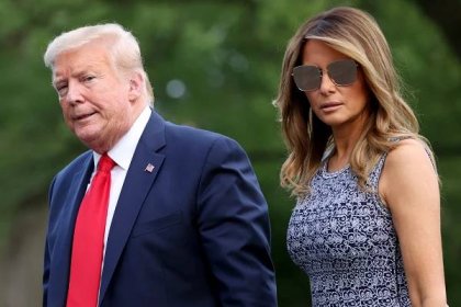 U.S. President Donald Trump and first lady Melania Trump return to the White House on May 27, 2020 in Washington, DC