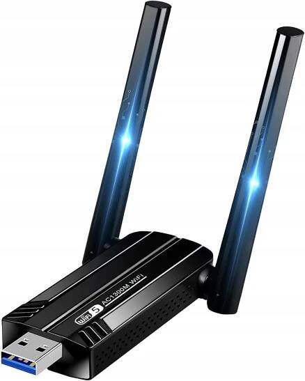 USB WLAN adaptér 1300 Mbps s 2 anténami 5 dBi