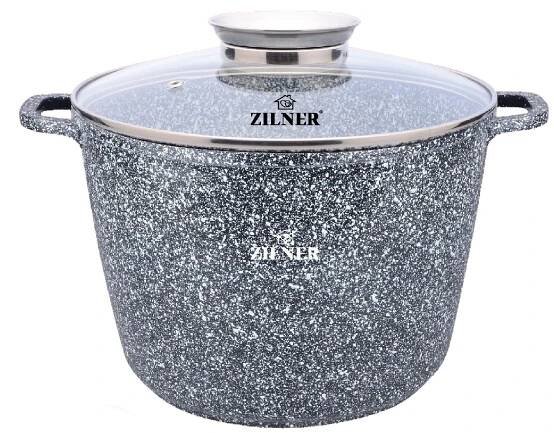 HRNEC VYSOKÝ MRAMOR KOTLÍK 28 CM / 10.2 L INDUKCE PLYN ŠEDÝ ZILNER