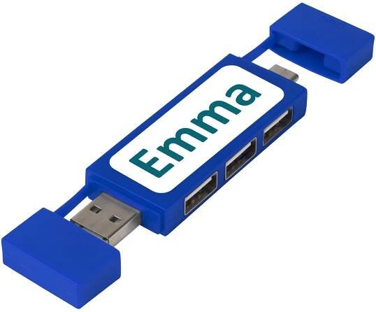 Plastový duální USB rozbočovač HOPED - light blue