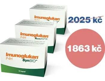 Výhodný balíček 3 produktů Imunoglukan P4H SynBIOD+ 70 kapslí