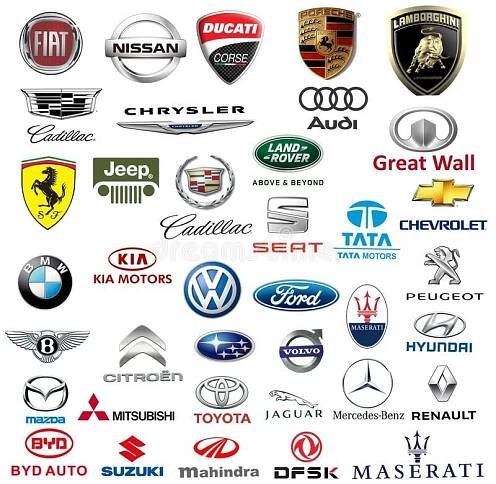 many different car logos and emblems are shown in this image royalty illustration stock images