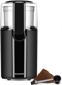 SHARDOR 200W Electric Coffee Grinder with Removable Stainless Steel Bowl- Black