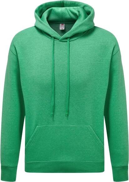 Pánská mikina Fruit of the Loom Premium Hooded Sweat, Heather Green