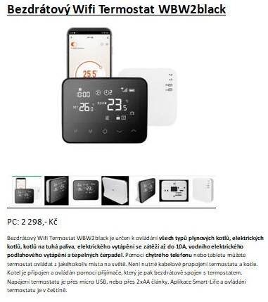 Bezdrátový Wifi Termostat WBW2black