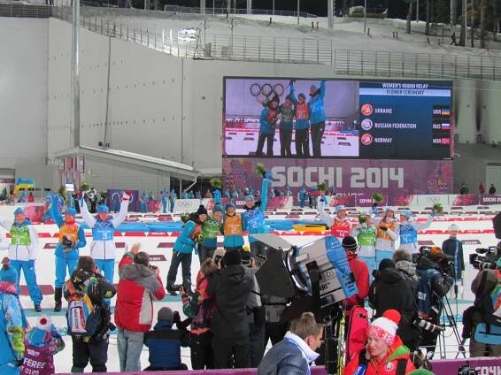 Biatlon na Zimních olympijských hrách 2014 – štafeta ženy