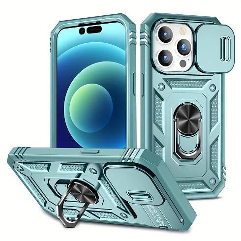 Kryt na iPhone 14 Pro Max odolný s krytkou na fotoaparát světle modrý
