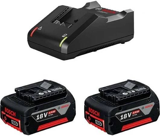 BOSCH Professional 2x akumulátor GBA 18V, 4 Ah + nabíječka GAL 18V-40 1.600.A01.9S0