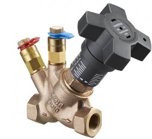 HydroControl VTR Smyčkový regulační ventil s vnitřním závitem PN 25 DN 20, Rp 3⁄4, 2 měřící ventily