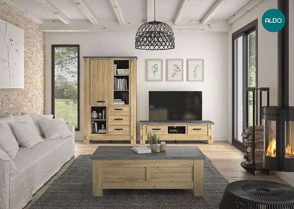 Nábytek v country designu do obýváku, kolekce Broceliande