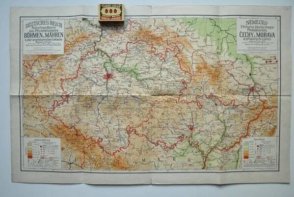 PROTEKTORÁT ČECHY A MORAVA - BÖHMEN UND MÄHREN - MAPA - 1941 - SUDETY