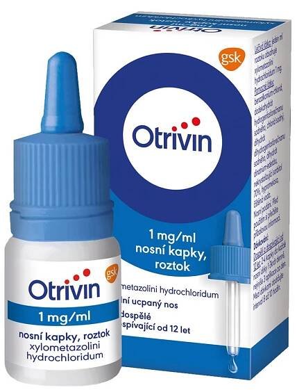 Otrivin 1mg/ml nosní kapky při léčbě ucpaného nosu 10ml - skladem