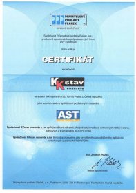 Certifikáty - KK Stav s.r.o. - průmyslové podlahy