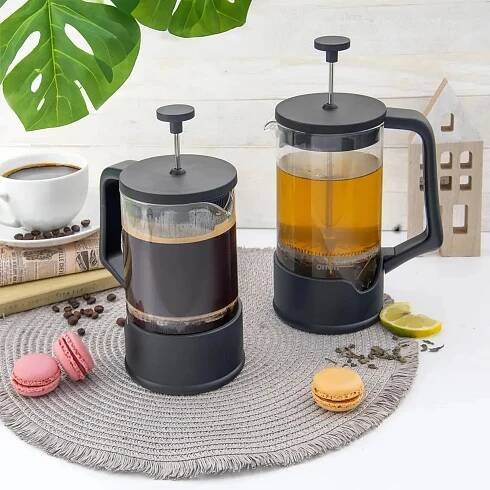 Konvice borosil. sklo, plast FRENCH PRESS 0,9 l 