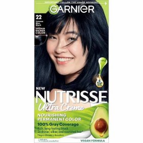 Garnier Nutrisse Nourishing Hair Color Creme, 22 Intense Blue Black ...