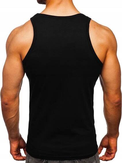 Černé pánské tílko s potiskem tank top Bolf 14848