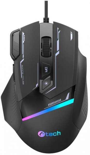 Herní myš C-TECH Zyra (GM-16), casual gaming, 7200 DPI, RGB podsvícení, USB