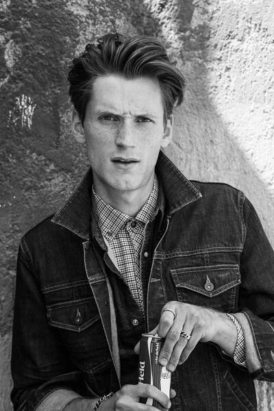 Adrian and Bastiaan riding Mustang for Playboy