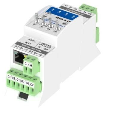 I/O modul, 4× UI, 4x DO, Modbus TCP/IP nebo BACnet IP, RS485, Ethernet