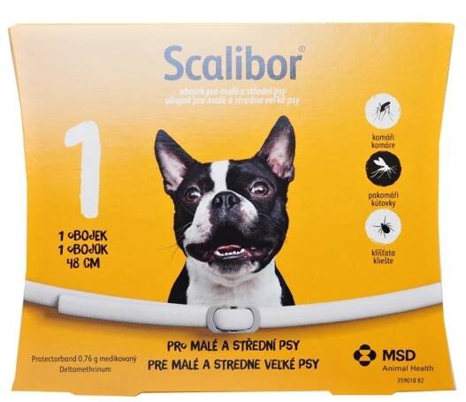 SCALIBOR Antiparazitní obojek pro malé a střední psy 48 cm