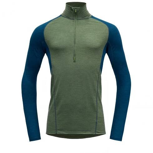 Devold pánské Merino triko na zip running zelená