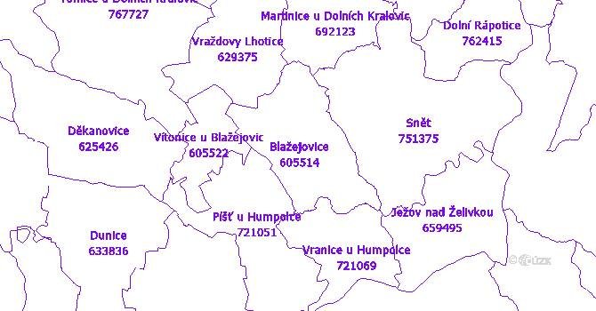 Katastrální mapa Blažejovice