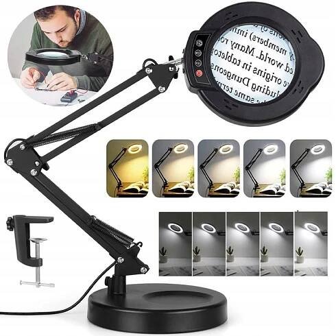 LED lampa Kosmetická lupa Sklo Zvětšovací Kreslící stolní lampa