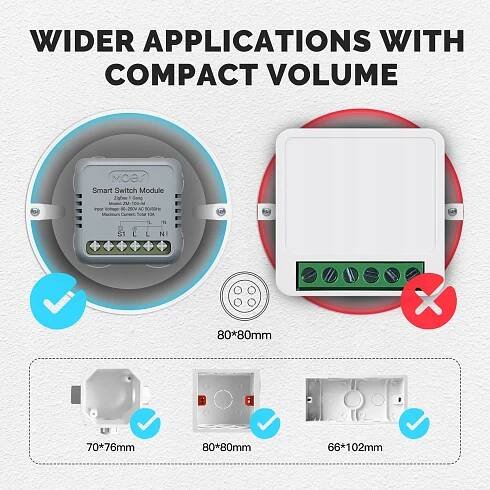 Mini Tuya zigbee TUYA inteligentní DIY modul vypínač světla 2 gang 10A za 404.00CZK - Allegro