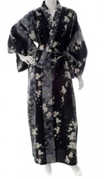 Japonské dámské kimono Yukata Cherry Blossom BLACK dlouhé od 2 599 Kč - Heureka.cz